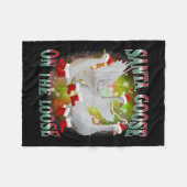 Weihnachtsgoose auf der Loose Santa Albern Goose A Fleecedecke (Vorderseite (Horizontal))