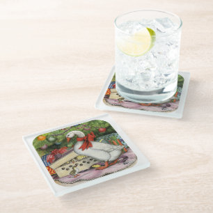 Weihnachtsgoose Glasuntersetzer