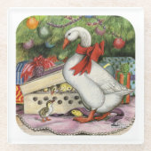 Weihnachtsgoose Glasuntersetzer (Vorderseite)