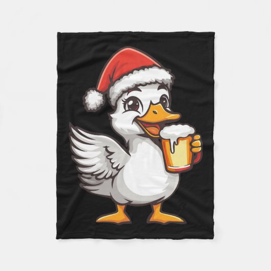 Weihnachtsgoose mit Bier-Comic Fleecedecke (Vorderseite)