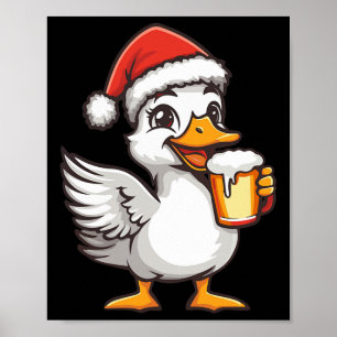 Weihnachtsgoose mit Bier-Comic Poster