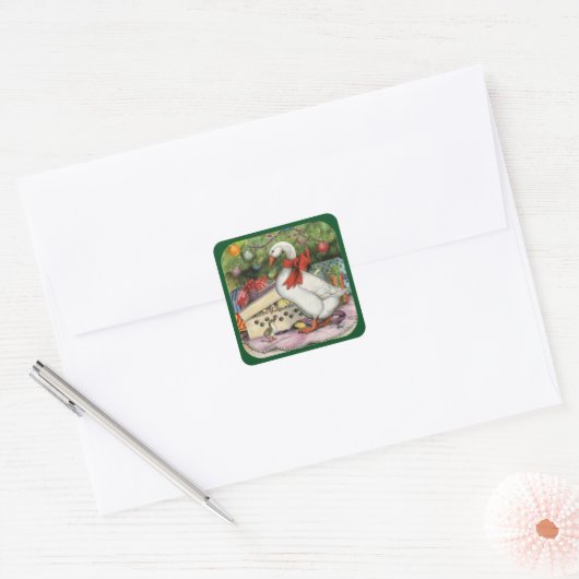 Weihnachtsgoose Quadratischer Aufkleber (Umschlag)