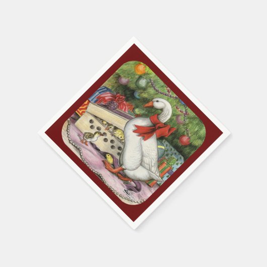 Weihnachtsgoose Serviette (Ecke)