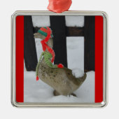 Weihnachtsgoose Silbernes Ornament (Vorne)