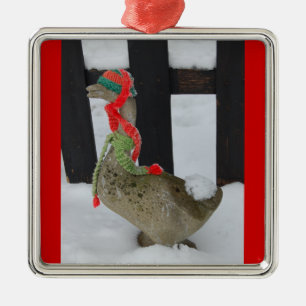 Weihnachtsgoose Silbernes Ornament