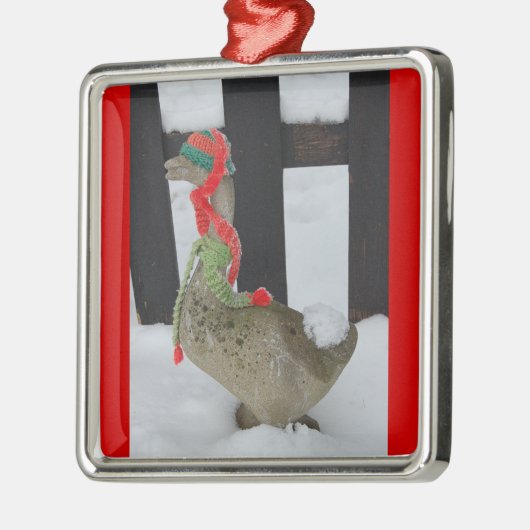 Weihnachtsgoose Silbernes Ornament (Links)