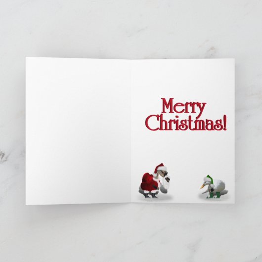 Weihnachtsgoose und Enten Feiertagskarte (Innenseite)