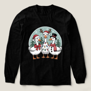 Weihnachtsgoose Vintag Retro Holiday Waterfowl Tri-Blend Shirt