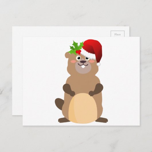 Weihnachtsgopher Feiertagspostkarte (Vorne/Hinten)