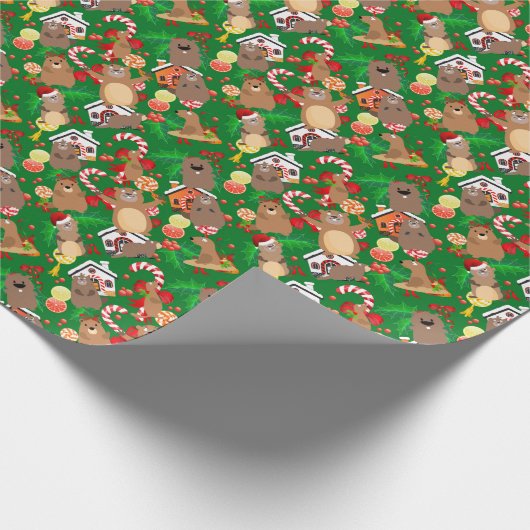 Weihnachtsgopher Geschenkpapier (Ecke)