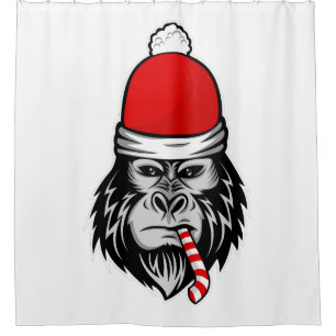 Weihnachtsgorilla Duschvorhang
