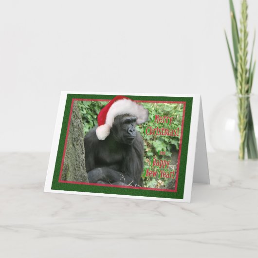 WeihnachtsGorilla Feiertagskarte (Vorderseite)