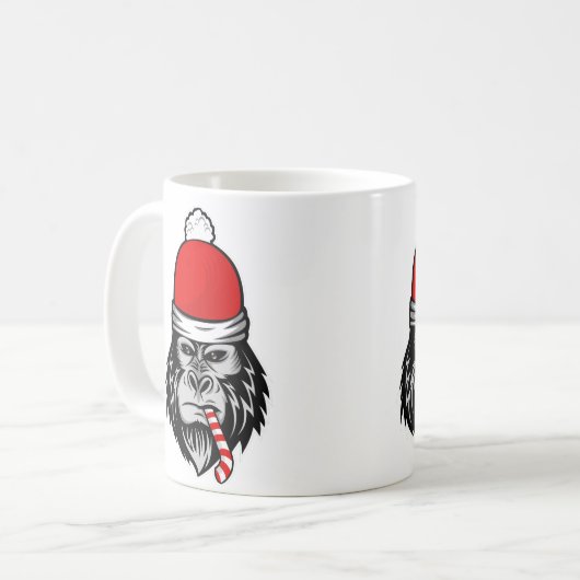 Weihnachtsgorilla Kaffeetasse (Vorderseite Links)