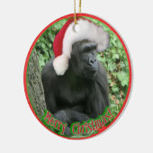 Weihnachtsgorilla Keramik Ornament (Links)