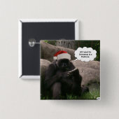 Weihnachtsgorilla-Knopf Button (Vorne & Hinten)