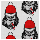 Weihnachtsgorilla Stoff (Nahaufnahme)