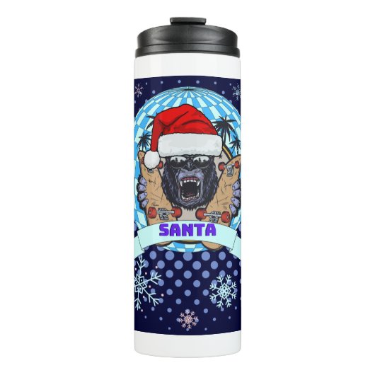 Weihnachtsgorilla Thermosbecher (Vorderseite)