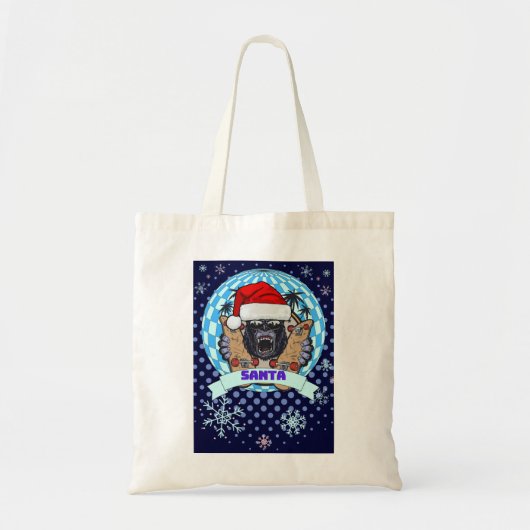 Weihnachtsgorilla Tragetasche (Vorne)