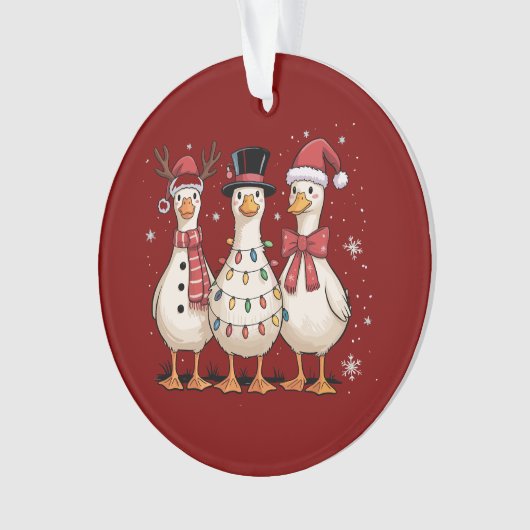 Weihnachtsgoss Weihnachtsmann Alberner Niedlicher  Ornament (Vorderseite)