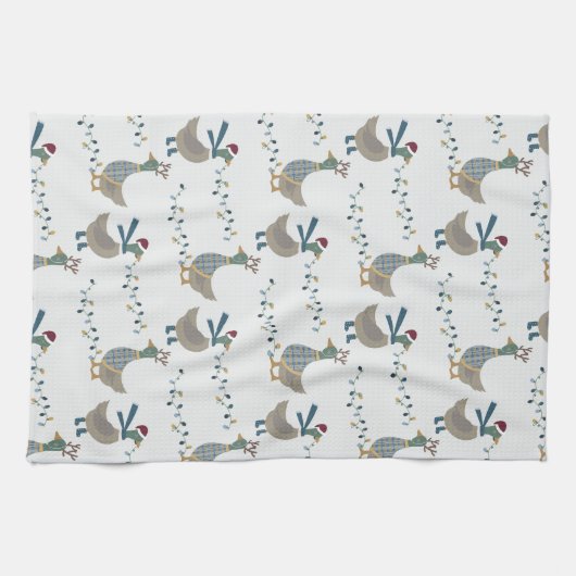 Weihnachtsgossen auf Weiß Geschirrtuch (Horizontal)