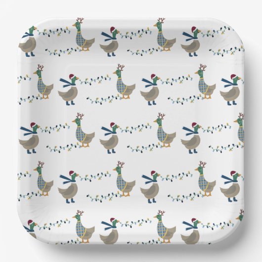 Weihnachtsgossen auf Weiß Pappteller (Vorderseite)