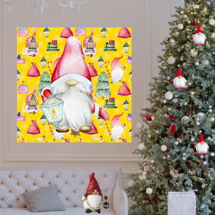 Weihnachtsgottesdienst & Gelbes Muster Hintergrund Poster