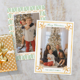 Weihnachtsgottesdienst in Aquarellen Gold Grandmil Feiertagskarte