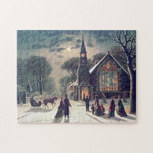 Weihnachtsgottesdienst J Hoover and Son 1878 Puzzle