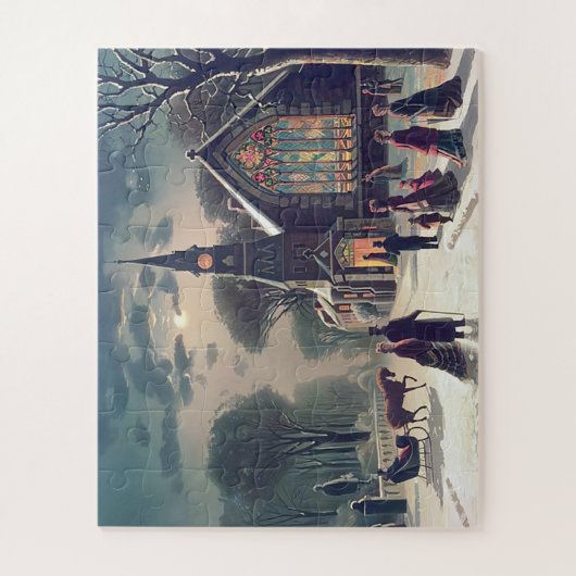 Weihnachtsgottesdienst J Hoover and Son 1878 Puzzle (Vertikal)