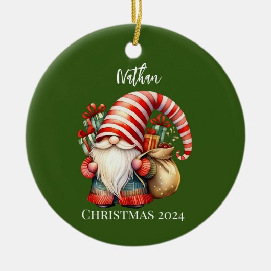 Weihnachtsgottesdienst mit Geschenken Personalisie Keramik Ornament (Vorne)