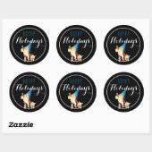 Weihnachtsgottesdienst mit Lantern & Pig Happy Hol Runder Aufkleber (Blatt)