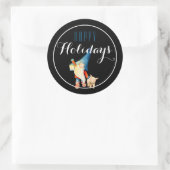 Weihnachtsgottesdienst mit Lantern & Pig Happy Hol Runder Aufkleber (Tasche)