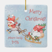 Weihnachtsgottesdienst mit Reindeer-Urlaub Keramikornament (Rückseite)