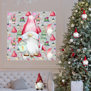 Weihnachtsgottesdienst und Silberpattern Hintergru Poster