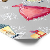 Weihnachtsgottesdienst und Silberpattern Hintergru Poster (Ecke)
