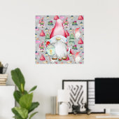 Weihnachtsgottesdienst und Silberpattern Hintergru Poster (Heimbüro)