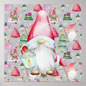 Weihnachtsgottesdienst und Silberpattern Hintergru Poster (Vorne)