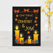 Weihnachtsgottesdienste mit Kerzen, Bögen, Herzen Karte (Gelbe Blume)