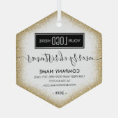 Weihnachtsgotteslobe Gold Glitzer Trim Ornament Aus Glas (Rückseite)