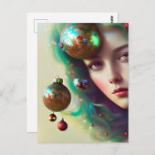 Weihnachtsgöttin Postkarte (Vorne/Hinten)