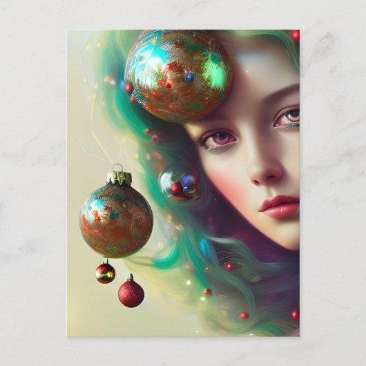 Weihnachtsgöttin Postkarte (Vorderseite)