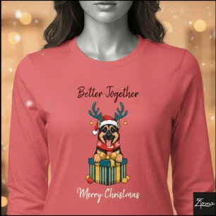 Weihnachtsgrafik Deutscher Schäferhund Rentier Ges Tri-Blend Shirt