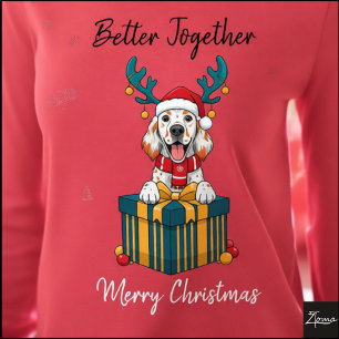 Weihnachtsgrafik English Setter getupft Tri-Blend Shirt