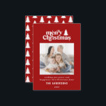 Weihnachtsgrafik-Foto Mitteilungskarte<br><div class="desc">Budget Frohe Weihnachts Grafik Typografie Foto Urlaubskarte. Mit modernem handgezeichneten Text und Bäumen.</div>