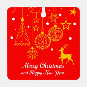 Weihnachtsgrafik mit Ornamenten Ornament Aus Metall