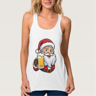 Weihnachtsgrafik Weihnachtsmann Bier trinkend Tank Top