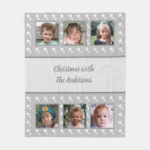 Weihnachtsgrau mit dem Namen der Fotos Fleecedecke (Vorderseite)