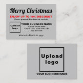 Weihnachtsgraue Rabattkarte (Vorne/Hinten)