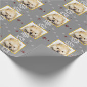 Weihnachtsgraues Spitzwelpen-Verpackungspapier Geschenkpapier (Ecke)