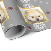 Weihnachtsgraues Spitzwelpen-Verpackungspapier Geschenkpapier (Rolleneckpunkt)